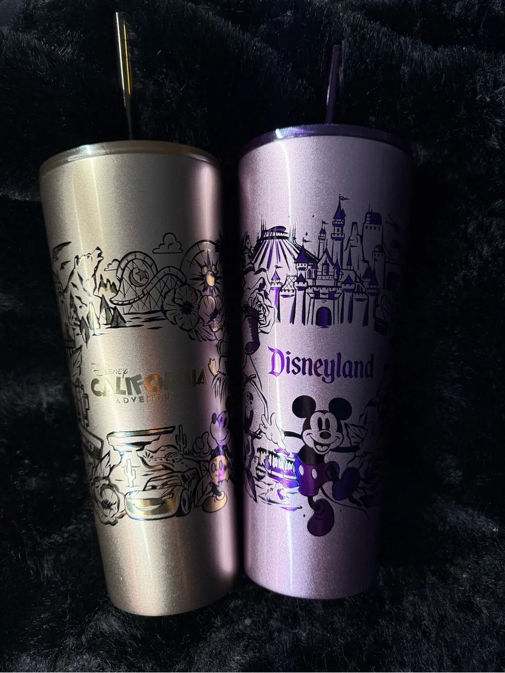 Starbucks Disney Iridescent Gold and Lavender Stainless Tumblers (Set of 2)